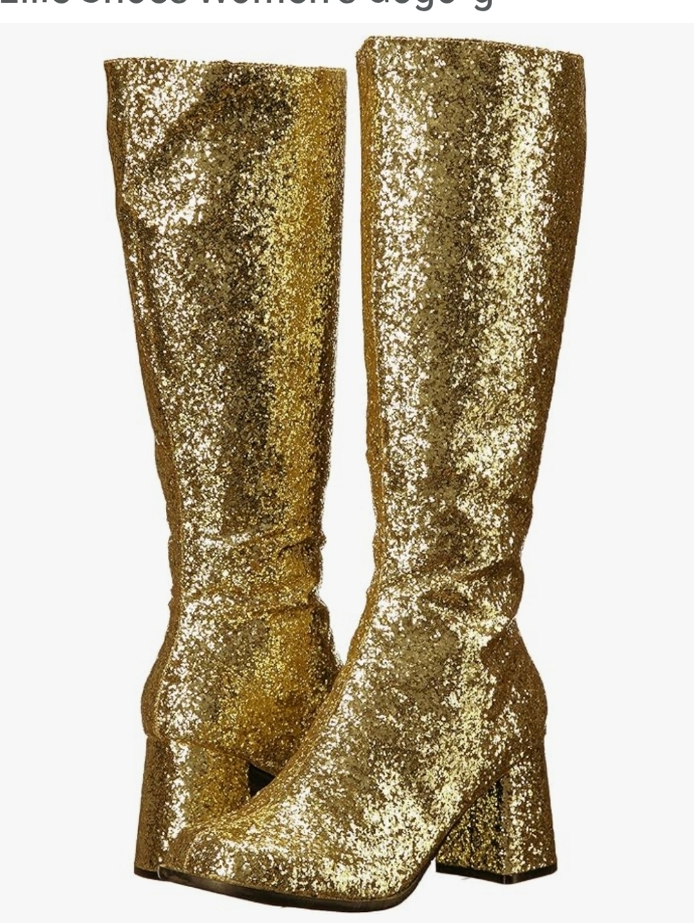 Ellie Gold Sequin Gogo Boots 9